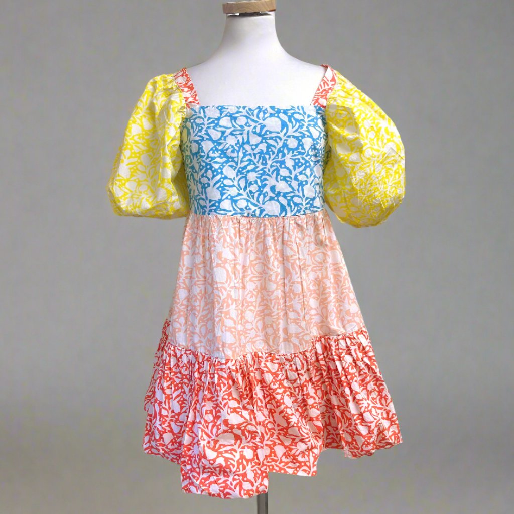 Oliphant Floral Canary Multi Dress, Size S